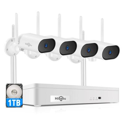 China Wireless Night Vision Hiseeu 8Channel h.265 IP Cameras NVR Kit Outdoor Waterproof 1536P CCTV System Set with 1T Hard Drive for sale