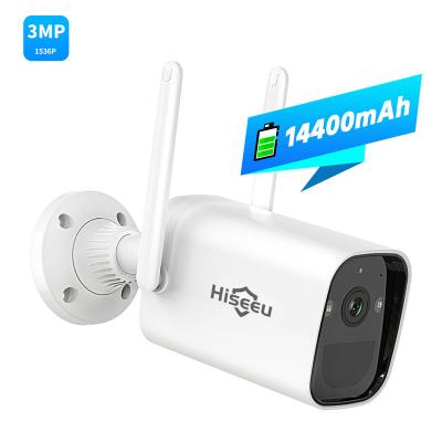 China Waterproof Outdoor Smart Battery CCTV Low Power Low Power Hiseeu Wifi Wireless Network Cam Home Wireless IP Camera for sale