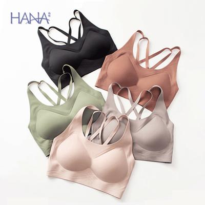 China Breathable Padded Strappy Sports Bra Custom, Backless Crossback Sports Bra For Women, Sexy Open Cross Back Sports Bra Cross Back for sale