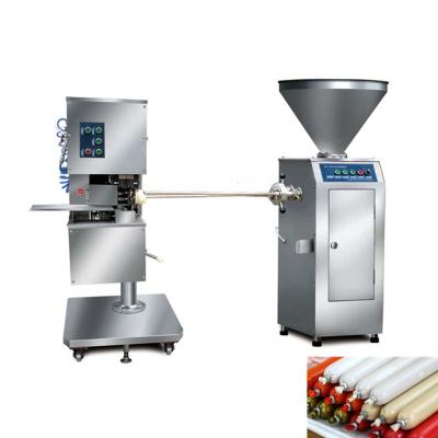 China Sausage Processing Double Commercial Automatic Industrial Aluminum Wire Clipper Maker Sausage Making Filling Meat Sausage Sealing Cutting Machine for sale