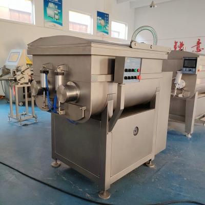 China Full Automatic High Quality Automatic Double Shaft Vacuum Meat Mixer Stainless Steel Vacuum Kneader for sale