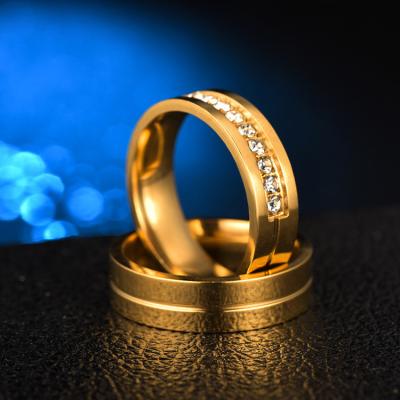 China 2022 vintage matrimonio 18k wedding conjunto de mujer 2 pcs gold ring set anillo or anillos Para Pareja couple rings for couple rings for sale