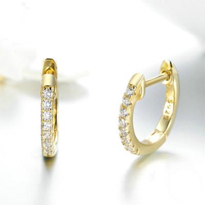 China CLASSIC Low Profile 14k Gold Moissanite Circle Diamond Hoop Trending Stud Drop Earrings 2021 Women for sale