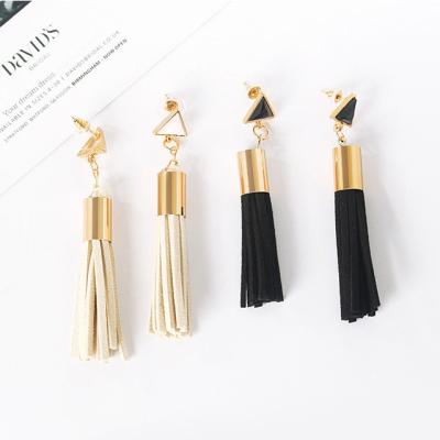 China FASHIONABLE Faux Leather Tassel Fringe Fabric For Earrings Stud Long Women for sale