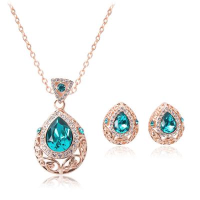 China Wholesale Hawaiian Romantic Wedding Fashion Jwellary Necklace And Earrings Jewelry Sets For Women for sale