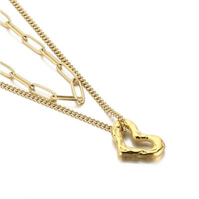 China 2022 pure romantic gold jewelry 2021 fashion non tarnish jewelry stainless steel necklaces aviva asia asia life necklace with heart jewelry for sale