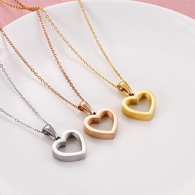 China Original 18k stainless steel necklace banhado femininos de aco love heart necklace FASHIONABLE necklaces an inoxidavel de colares d'ouro for sale