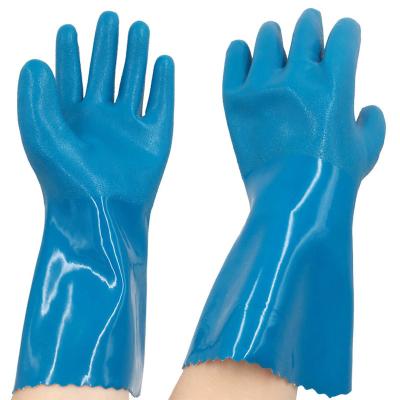 China Super Soft Lightweight Water Proof Oil Resistance PVC&Nitrile Work Gloves 30cm/12