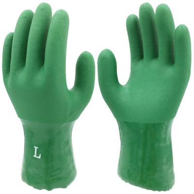 China Anti-Slip PVC Sandy Double Palm Finish Liner Work Glove for sale