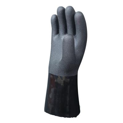 China Anti Slip Oil Proof Triple PVC Coating Anti Static Double Coating Gloves for sale