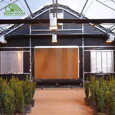 China Hot Sale Plant Growing Blackout Greenhouse With LED Grow Lights Plant Growing Greenhouse for sale