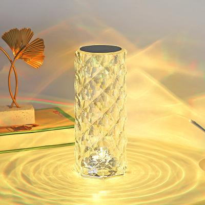 China 2023 Hot Selling Alec Crystal Now Nordic Touch Beautiful Bedroom Decoration Internet Celebrity Table Lamp With Water Drop Rose Shadow for sale