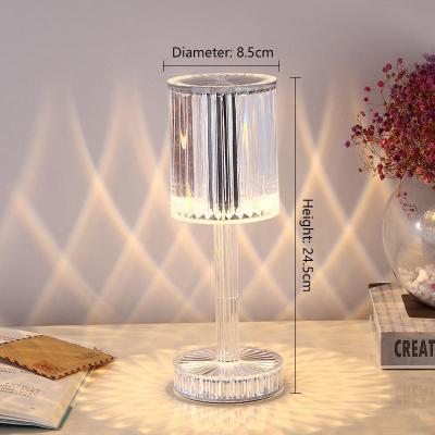 China Beautiful Gatsby DiamondCrystal Night Table Lamp Rechargeable Luxury Acrylic Remote Touch Control Light for sale