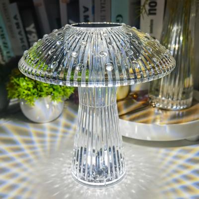 China Beautiful Mushroom Acrylic Crystal Touch Decorative Atmosphere Desk Night Lights Creative Hotel Lighting Table Lamp for sale