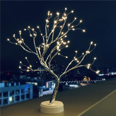 China USB 108LED Copper Wiring Fire Night Light Firefly Light Tree Christmas Party Wedding Home Decoration Greeting Tree Light for sale