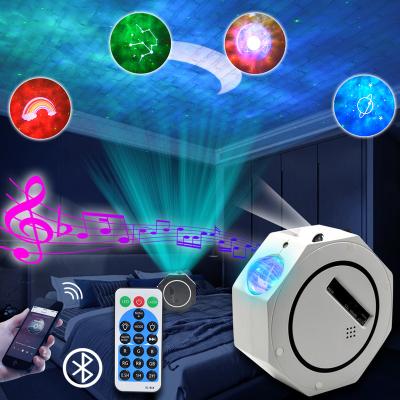 China Hot Sale 2021 Starry RGB Music Projector Laser Galaxxy Ster Music BT Starry Lamp Work USB Led RGB Star Projector Night Light with bluetooth for sale