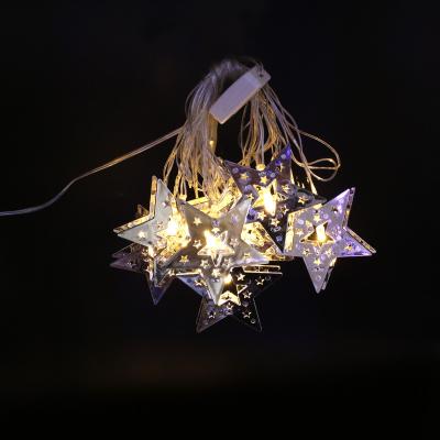 China 10LED Fantasy Fairy Lights Ramadan Warm Light Diwali Festival For Silver Star Led Lights For Decoration Battery Operated Street Light for sale