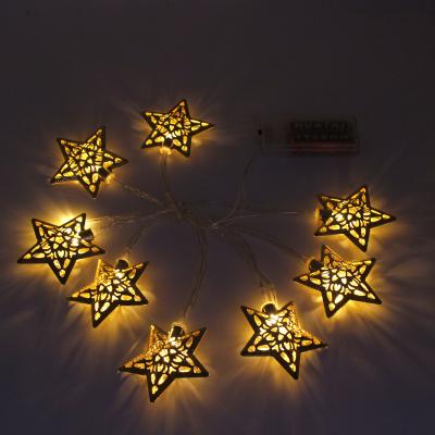 China Ramadan Festival 2021 Outdoor Recommended Production 2M 10LED Iftar Holiday Decoration Ramadan Props Muslim String Star Lights for sale