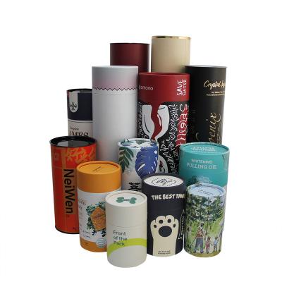 China 100ml 150ml 200ml 250ml 300ml Wholesale Recyclable 100% Biodegradable Paper Tube Gift Wine Food Cosmetic Packaging With Lid for sale