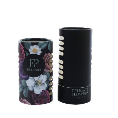 China Custom Logo Printed Eco Friendly Recyclable Gift Round Wrapping Paper Tea Packaging Paper Cosmetic Tube for sale