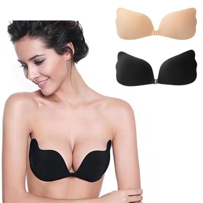 China Angel Wings Reusable Strapless Invisible QUICK DRY Push Up Silicone Self Adhesive Bra For Women's Backless Dress for sale