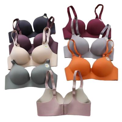 China Women Seamless Soft Seamless Underwear Breathable One Piece Bra Gathering Adjustable Lift Up Bras For Women Wire Free for sale