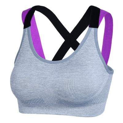 China High-impact Women's Sports Bra Backless Sports Bra Sutyen Fitness Yoga Workout Wireless Strappy Breathable De Sujetador de deporte Removable for sale