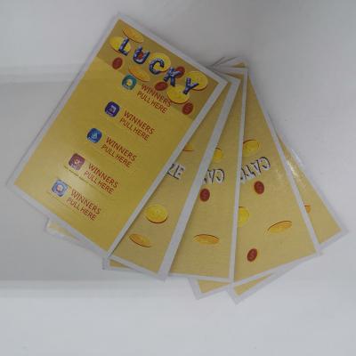 China paper & Cardboard Manufacturing Custom Design Five Windows Coated Paper Pull Tab Lottery Game Card Ticket for sale