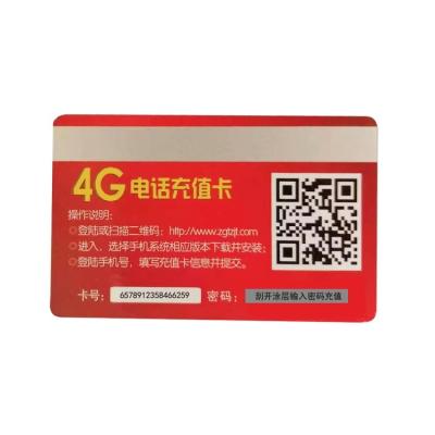 China paper & Cardboard Refill Scratch High Quality Paper Card For Mobile Phones Prepaid Card Printing for sale