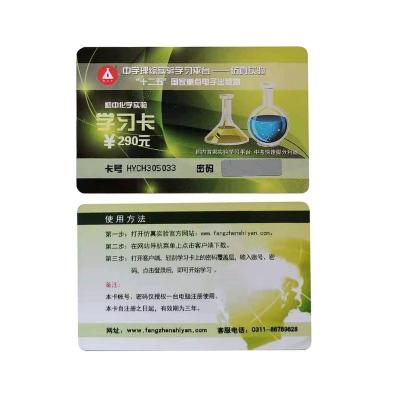 China Custom Serial Number Printing Plastic Mobile Recharge Cards Pin Scratch Cards for sale