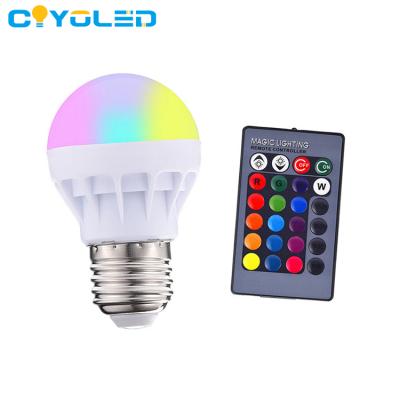 China Warehouse COYOLED Indoor Base RGB 16 Colors Colorful Smart LED E27 B22 Light Bulb Remote Control for sale