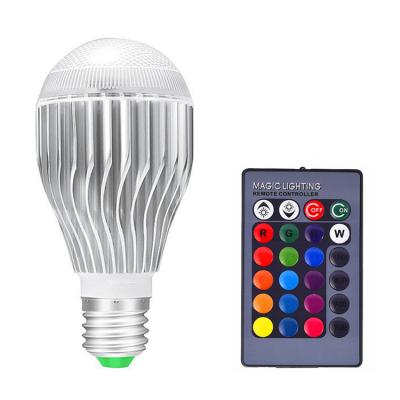 China All Dimmable RGB 16 Color 10W Indoor LED Smart Light Bulb Indoor 16 Colored Bulbs With Remote Control for sale