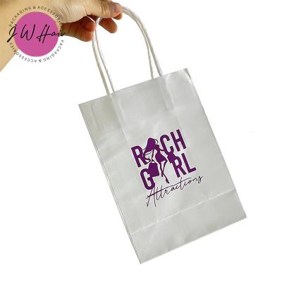 China Handmade Custom Design Logo Printed Shopping Bag For Small Commodity With Handle Kraft Paper Bag for sale