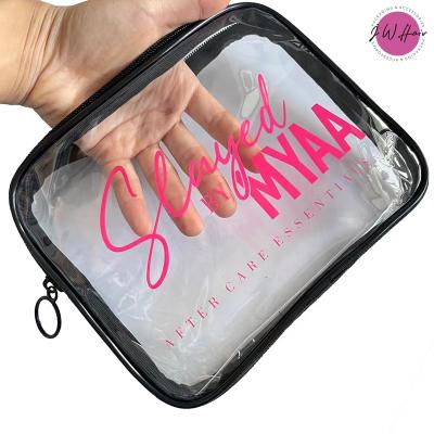 China Custom Reusable PVC Promotional Transparent Waterproof Travel Gift Makeup Zipper Cosmetic Bag for sale