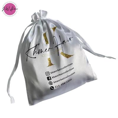 China Custom Printed Large Hair Silk Jewelery Dust Pouch Shoe Bag Printed Satin Dust Bags For Hair Bundles for sale