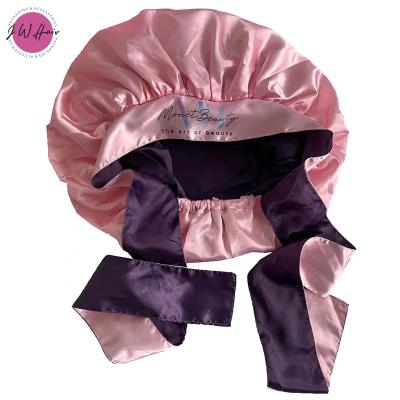 China Soft Feeling Custom Reversible Adjustable Wide Band Ties Hood Sleep Extra Wide Satin Close Hood for sale