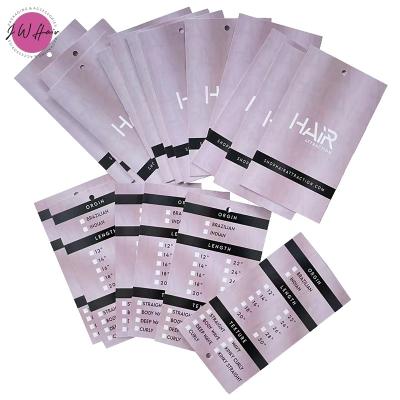 China Other Hair Bundle Wrap Paper Hang Tag Hair Extension Wig Custom Printed Self Adhesive Label for sale