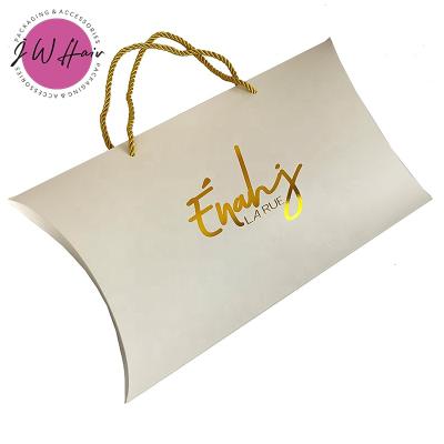 China Recyclable Custom Luxury Wholesale Hair Extension Pillow Boxes With Handle, Gift Box With Handle for sale