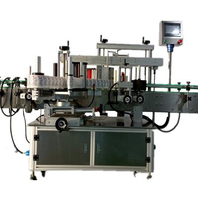 China Simple Operation Automatic Sticker Container Two Sides Label Applicator Front And Back Labeling Machine for sale