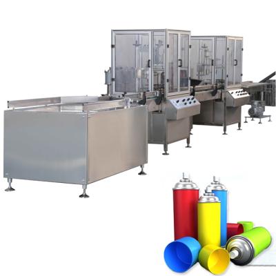 China Full Automatic Beverage High Capacity Aerosol Spray Paint Filling Machine / Spray Saffron Water Filling Machine for sale