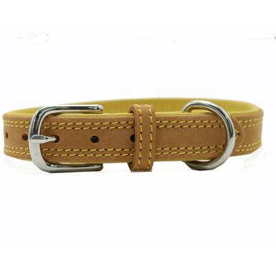 China High Quality Customized Soft Leather Collar Stocked For Small Medium Large Dogs Dog Collar for sale