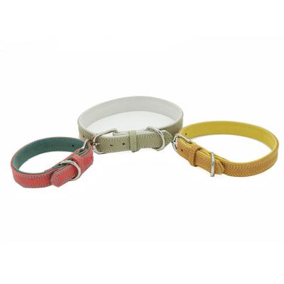 China Stocked Type Solid Color Strong Wear Dog Collar 2021 Modes Classic Leather Eco Friendly Accessories for sale