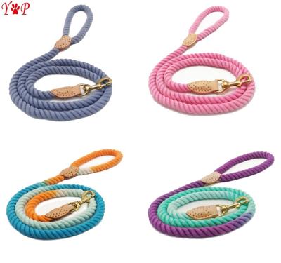 China High Quality 100% Cotton Twisted Rope Dog Leash Stocked Slip Lead Colorful Soft Cotton Dog Rope Leash for sale