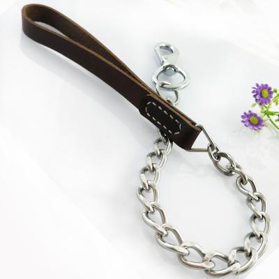 China Stainless Steel Stocked Chunky Dog Cuban Chain Plated Diamond Pet Collar Silver for sale