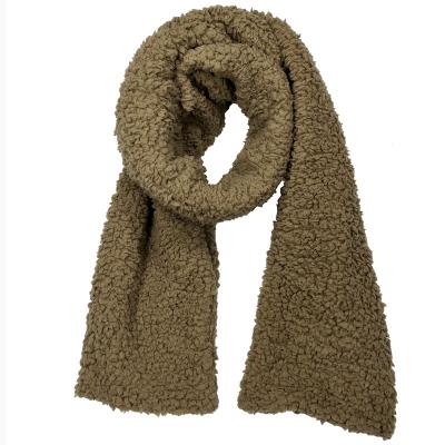 China Checked Elegant American Style European Style Plain Color Beige Soft and Warm Factory Original Eco Friendly Sherpa Scarf for sale