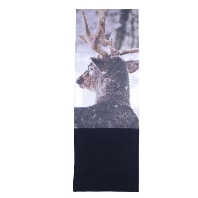 China 100% Polyester 2023 Winter Snow Deer Design Tube Headgear Seamless bandana Headband Tubular Head Neck With Polar Fleece Customize Available for sale