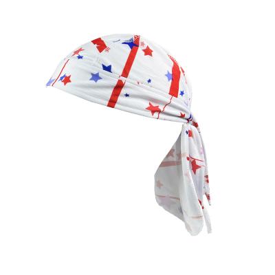 China Casual Durag Customize High Quality Private Label Flag Camo Paisley Stripes Palestine March Parade Slogan Doo Rag Bonnet Pirate Hats for sale