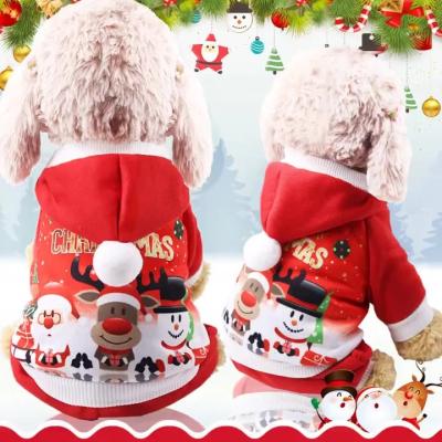 China Viable Winter Yorkshire XS-2XL Puppy Hooded Coat Pet Jacket Christmas Dog Clothes for sale