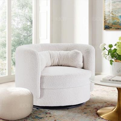 China Hot Sale Rotatable Ornate Style Sofa Chair Modern Blue Cotton Simple Cafe Chairs Furniture Living Room Luxury Home Chair for sale