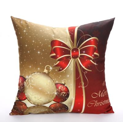 China 45*45cm Memory Merry Christmas Pillow Covers 2020 Christmas Red Cushion Cover Peach Skin Christmas Pillowcase for sale